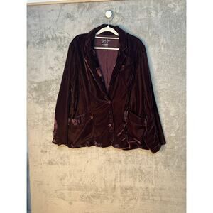 Kyla Seo Jasper Jacket XL Burgundy Oxblood Velvet Blazer Whimsigoth Holidays